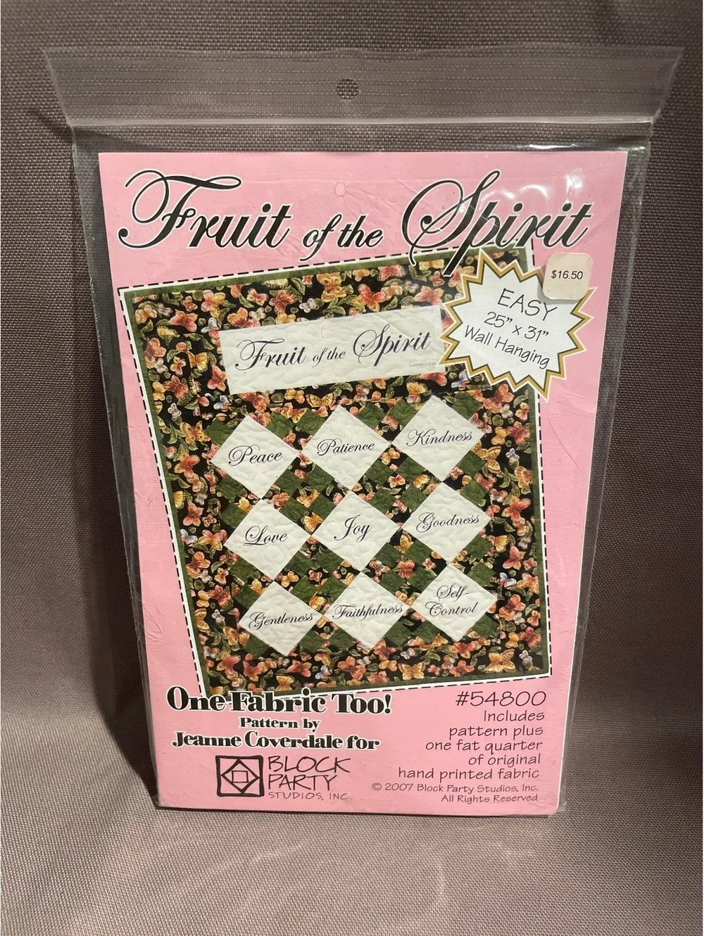 Fruit of the Spirit Quilt Pattern 54800 Block Party Studios Jeanne Coverdale NWT